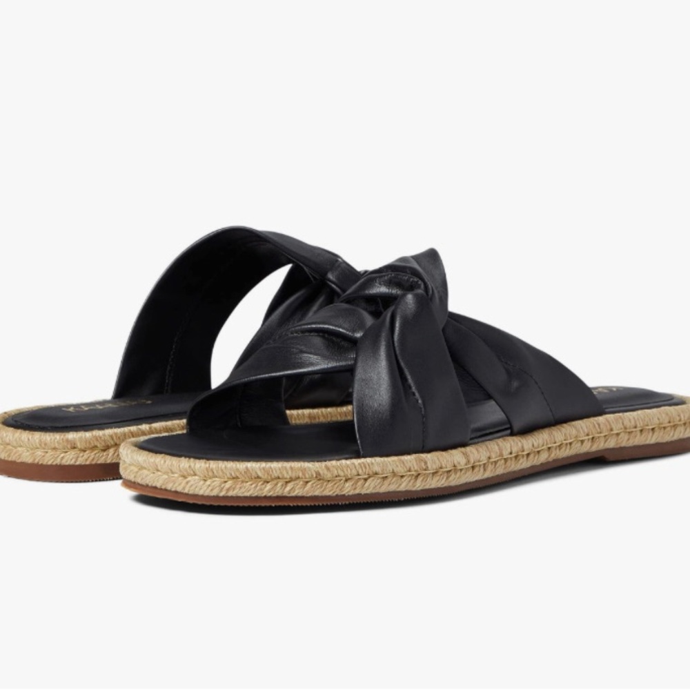 Kaanas Sungai espadrille black twist knot flat sandals.